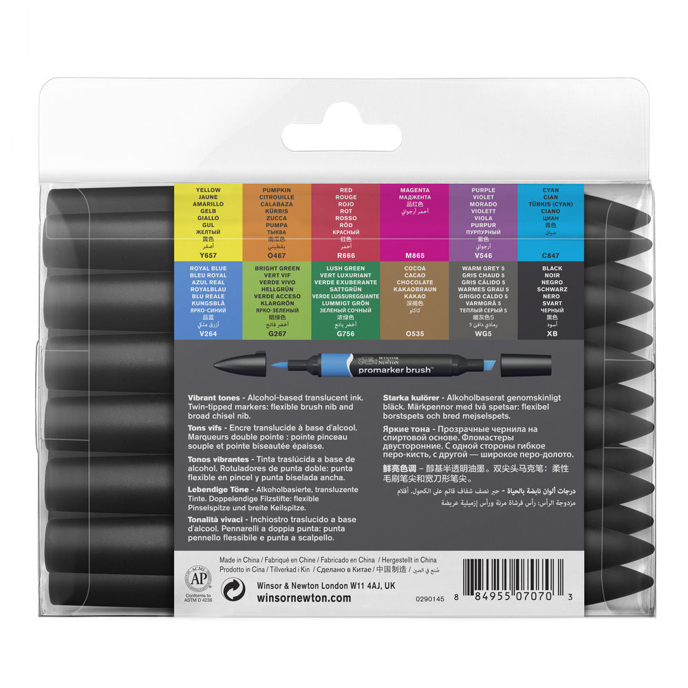 [73.5592] Set of Promarker brush markers 12 pcs Winsor Newton