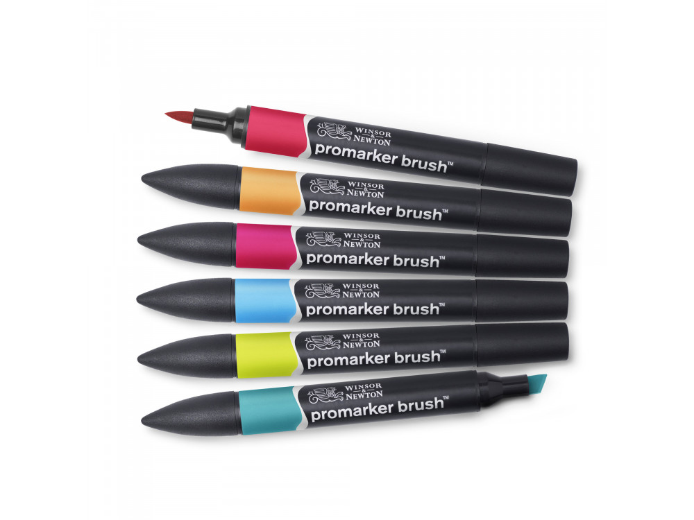 [73.5591] Set of Promarker brush markers 6 pcs mid tones Winsor Newton