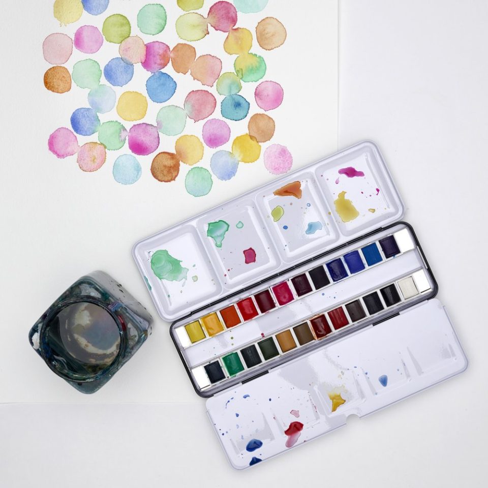 [73.4885] Cotman 24pc Travel Tin Watercolor Paint Set