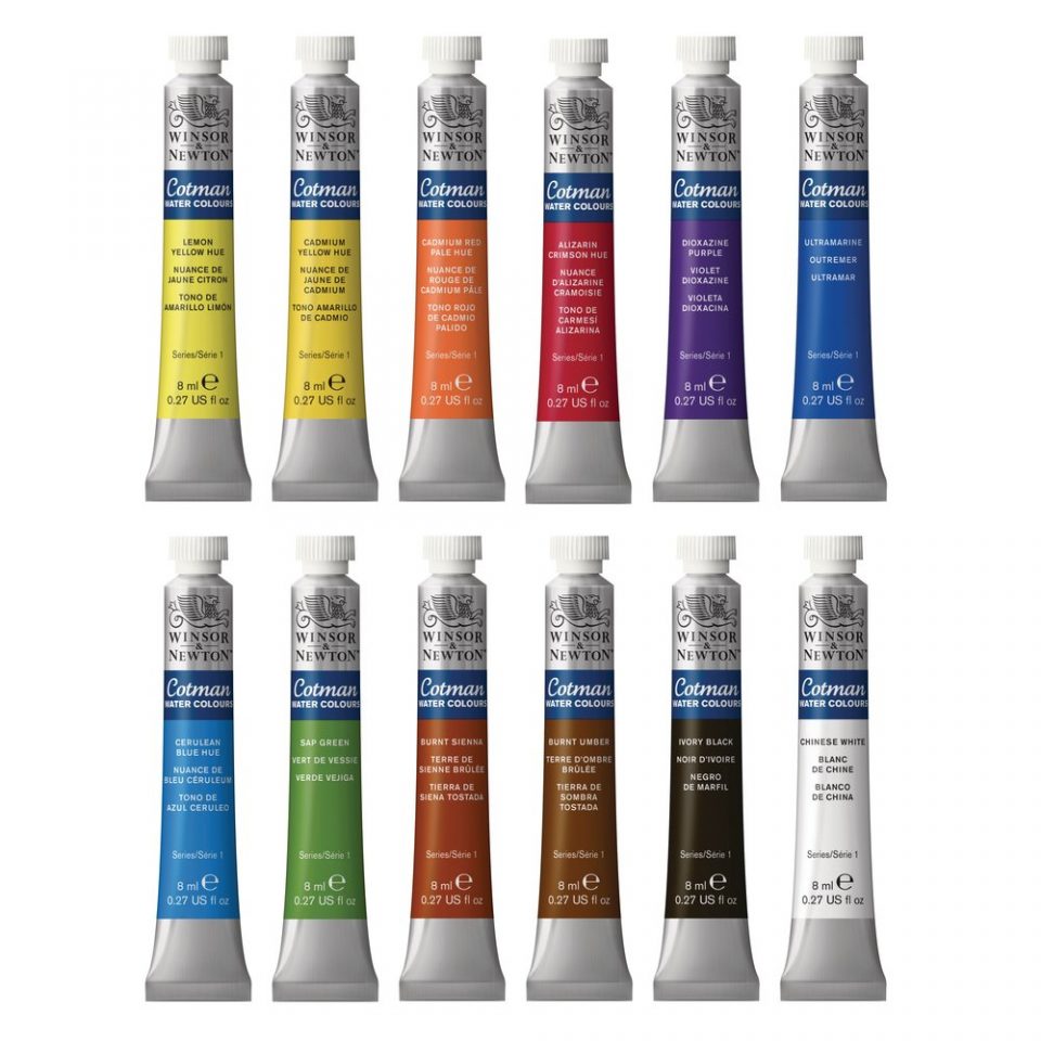 [73.4894] Cotman watercolor paint set 12x8ml tubes