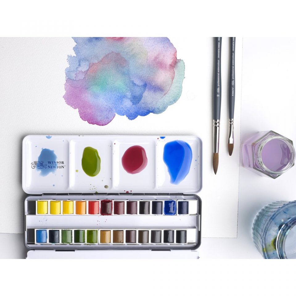 [73.4926] Set of watercolor paints W&N 24 pcs pans