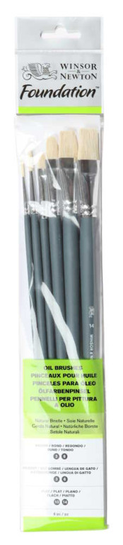 [73.6291] Set of W&N oil brushes 6 pcs with long handle