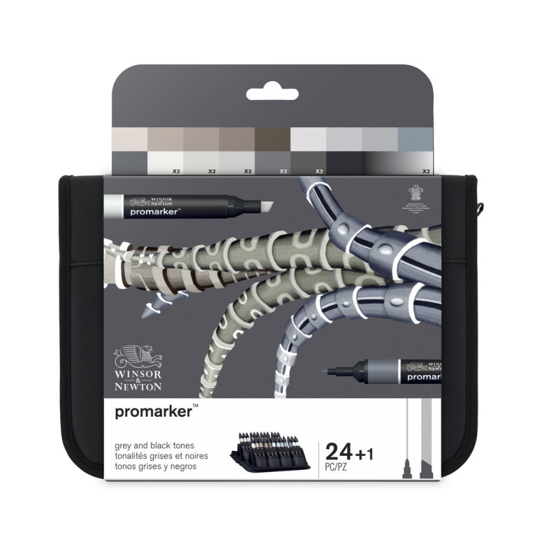 [73.5904] Set of markers WN Promarker 24 pcs Wallet Black and Greys