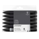 [73.5911] Set of markers WN Promarker 6 pcs Blacks + Blender
