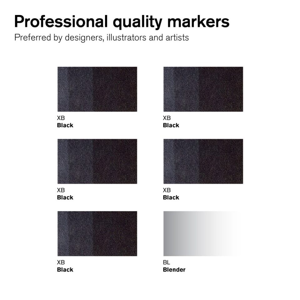 [73.5911] Set of markers WN Promarker 6 pcs Blacks + Blender