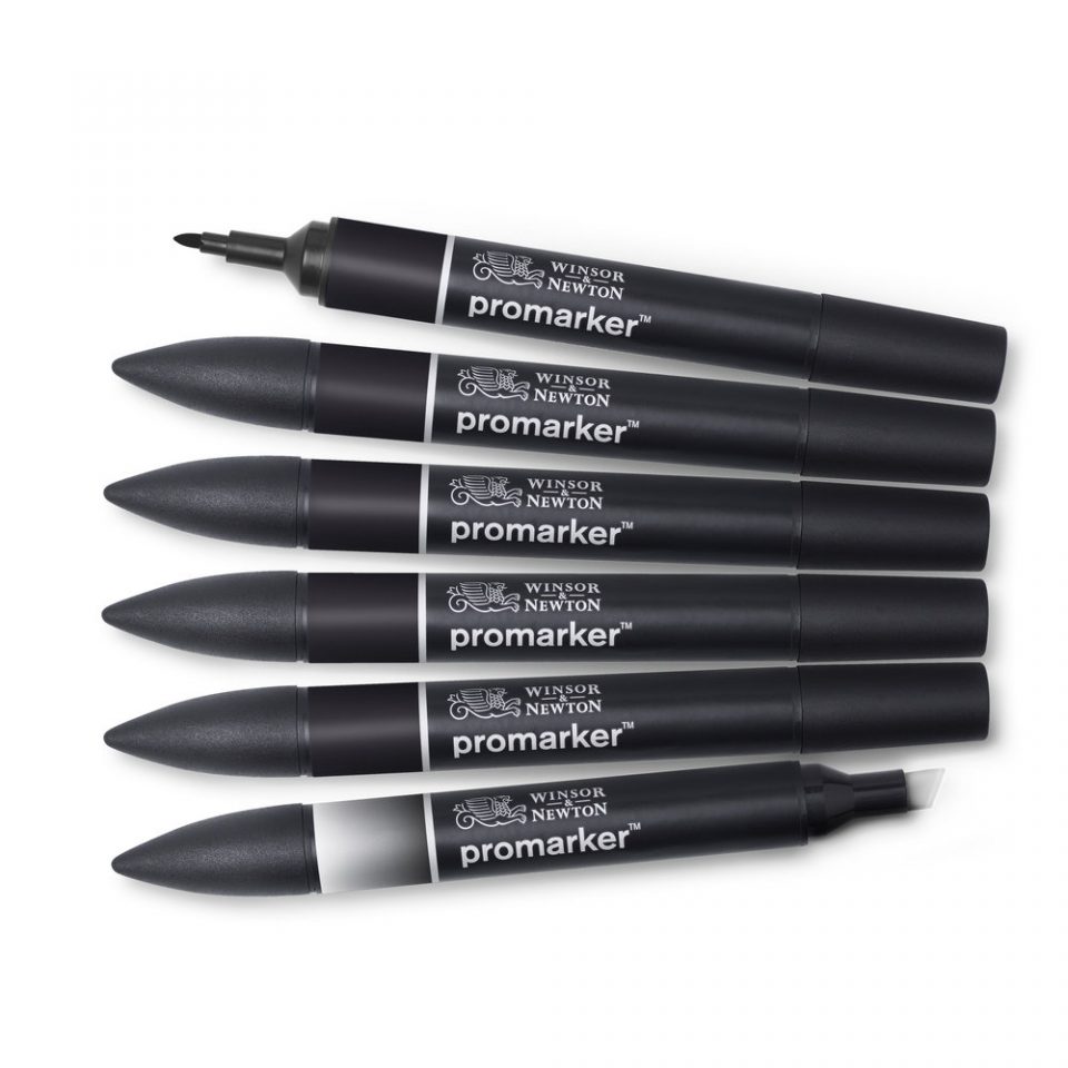 [73.5911] Set of markers WN Promarker 6 pcs Blacks + Blender