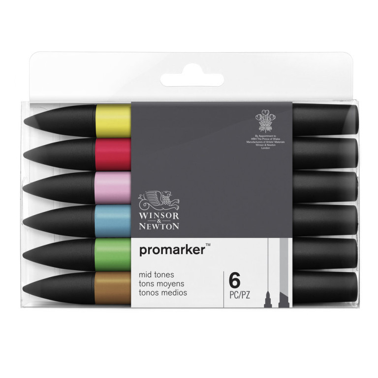 [73.5907] Set of markers WN Promarker 6 pcs Mid Tones