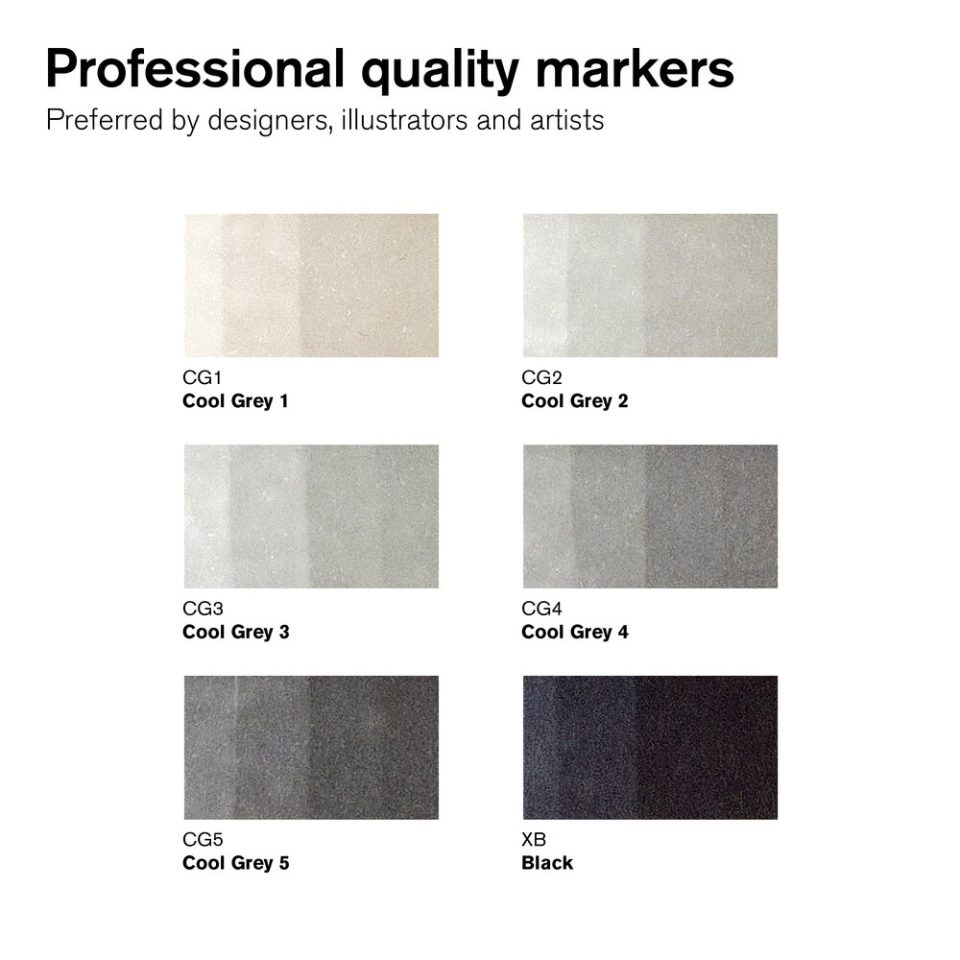 [73.5917] Set of markers WN Promarker 6 pcs Neutral Tones