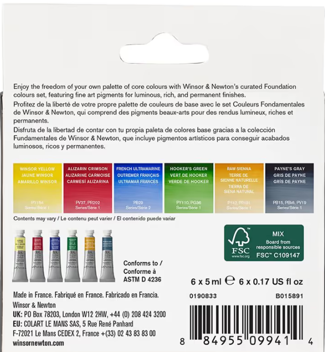 [73.4933] W&N Watercolour Paint Set 6x5ml – Foundation