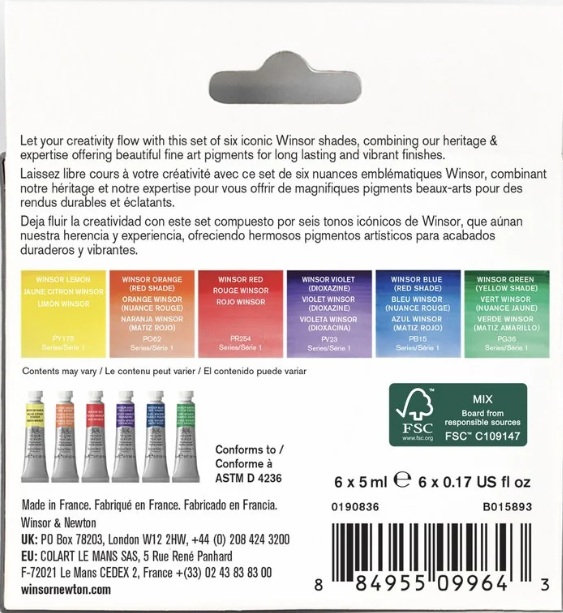 [73.4934] W&N Watercolour paint set 6x5ml – Winsor