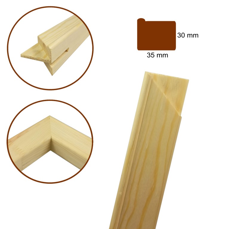 Stretcher bars / stretcher bars, high profile 30x35mm