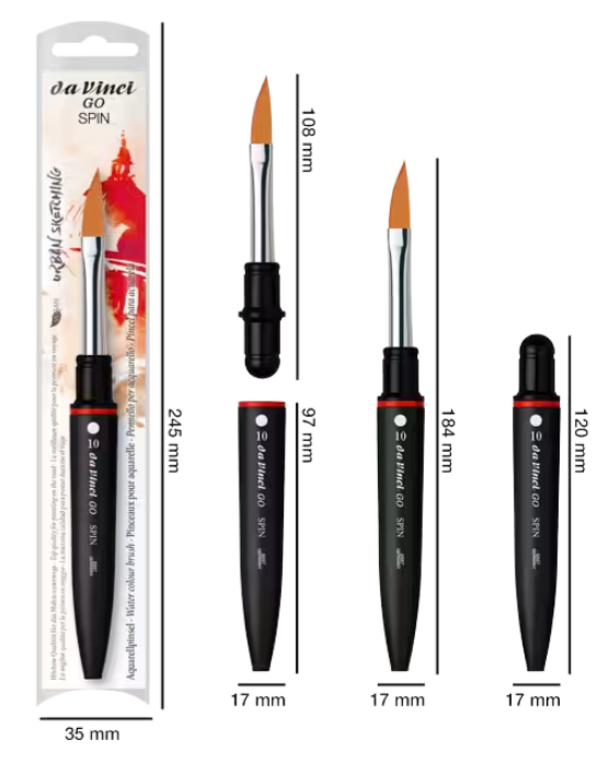 [77.8293] da Vinci GO Spin Travel brush – Slanted Edge