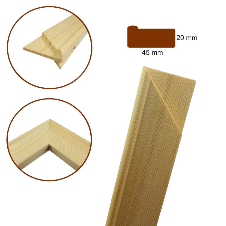 Stretcher bars / stretcher bars, classic profile 20x45mm