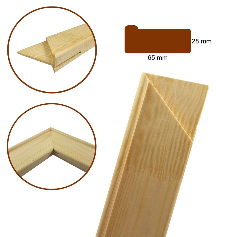 Stretcher bars / stretcher bars, massive profile 28x65mm